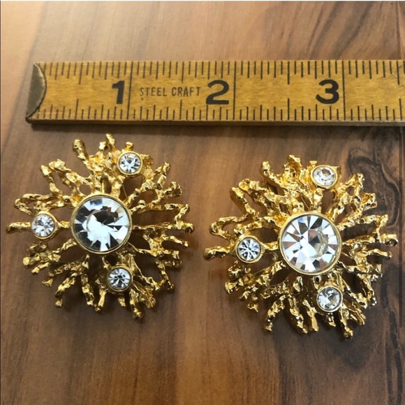 Sold/// Kenneth Jay Lane Vintage Huge Earrings - Picture 3 of 6